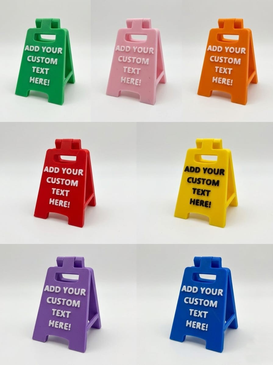 Mini Waarschuwingsbordje met Eigen Tekst | Gepersonaliseerd Cadeau β foto 5