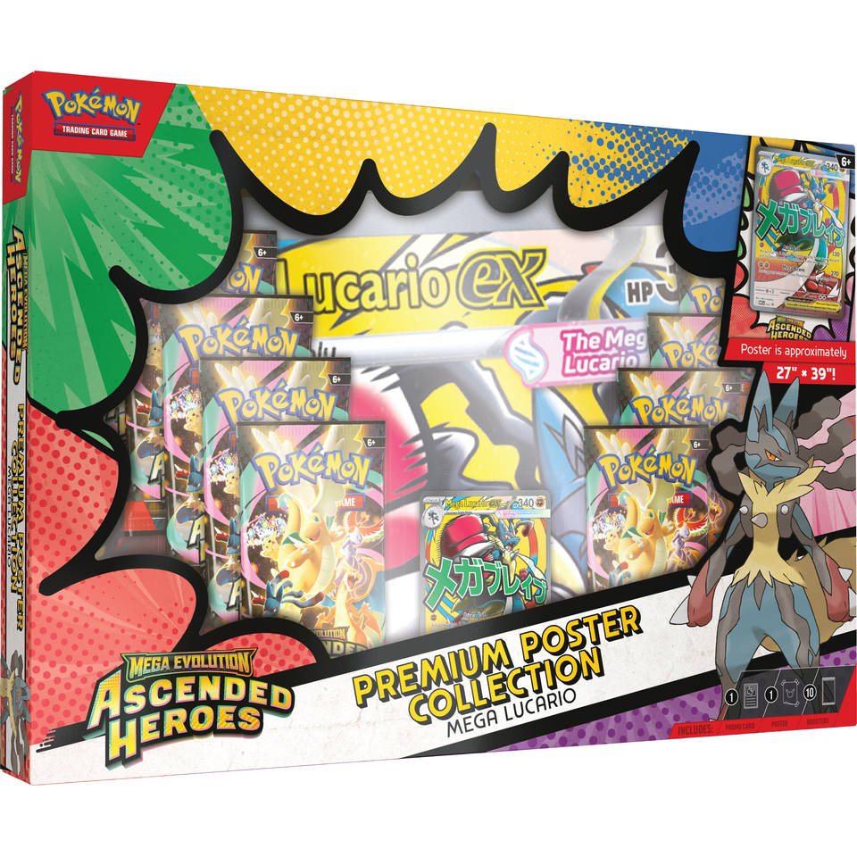 Pokémon TCG Mega Evolution Ascended Heroes Lucario Premium Poster Collection